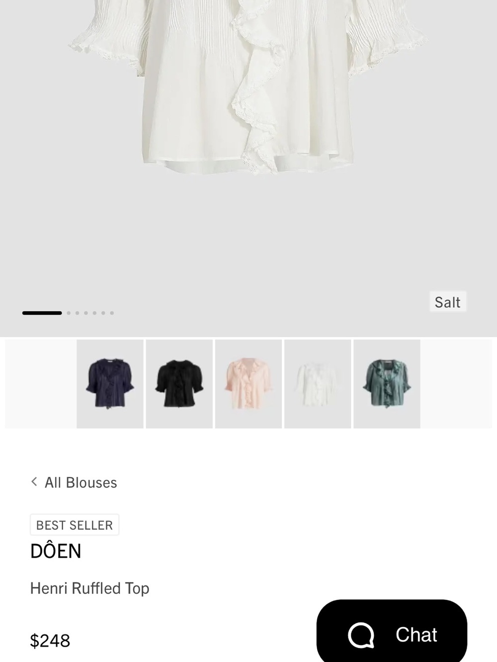 Doen Henri Ruffled Top in Salt White